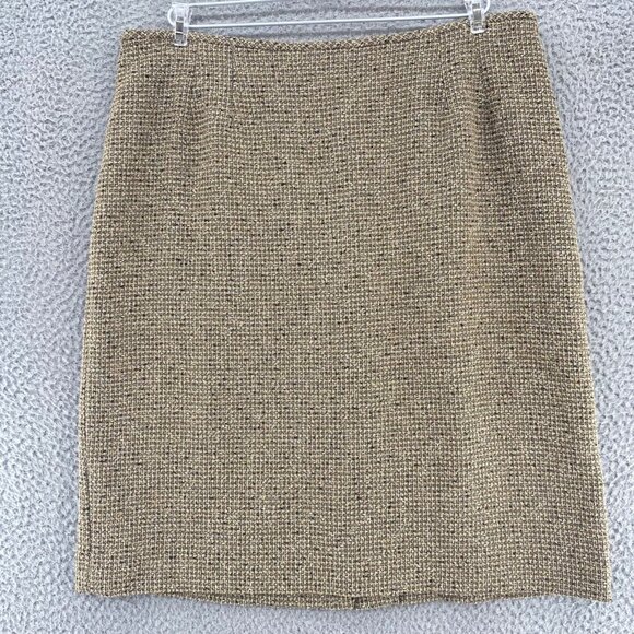 Kasper Skirt Womens 16 Petite Beige Tweed Pencil Knee Length Office Career Work - Picture 1 of 9